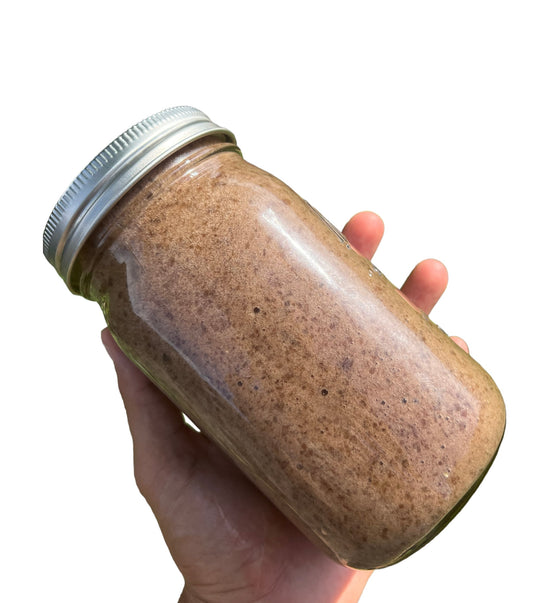 Close-up of Irish Sea moss gel, a natural supplement known for its smooth texture and many health benefits.