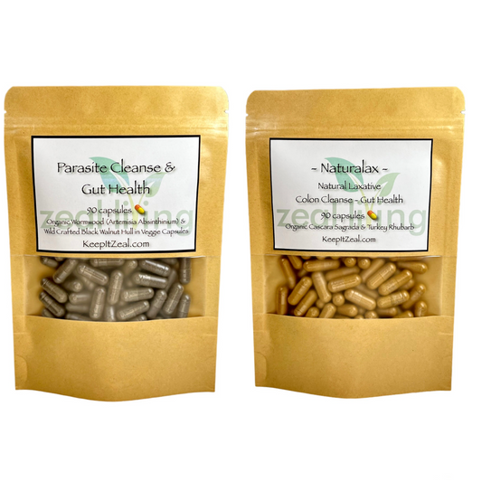 Image of our Parasite Cleanse & Colon Cleanse bundle package. Gut health dual support.